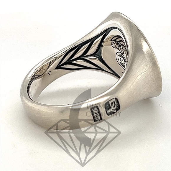David Yurman PETRVS Lion Tag Coin Signet Men's Ring Size 5 Silver Brand New DY - Picture 8 of 10